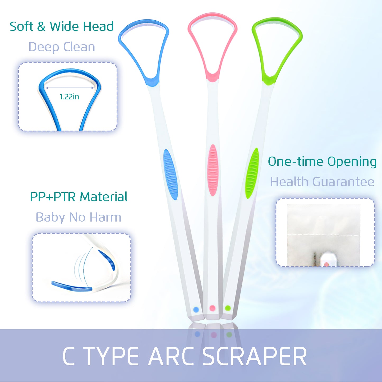 4PCS Tongue Scraper, Stainless Steel Tongue Cleaners, 100% BPA Free Fresher Tongue Tools, Healthy Oral Hygiene Brushes, Medical Grade Reusable Stainless Steel, Eliminate Bad Breath